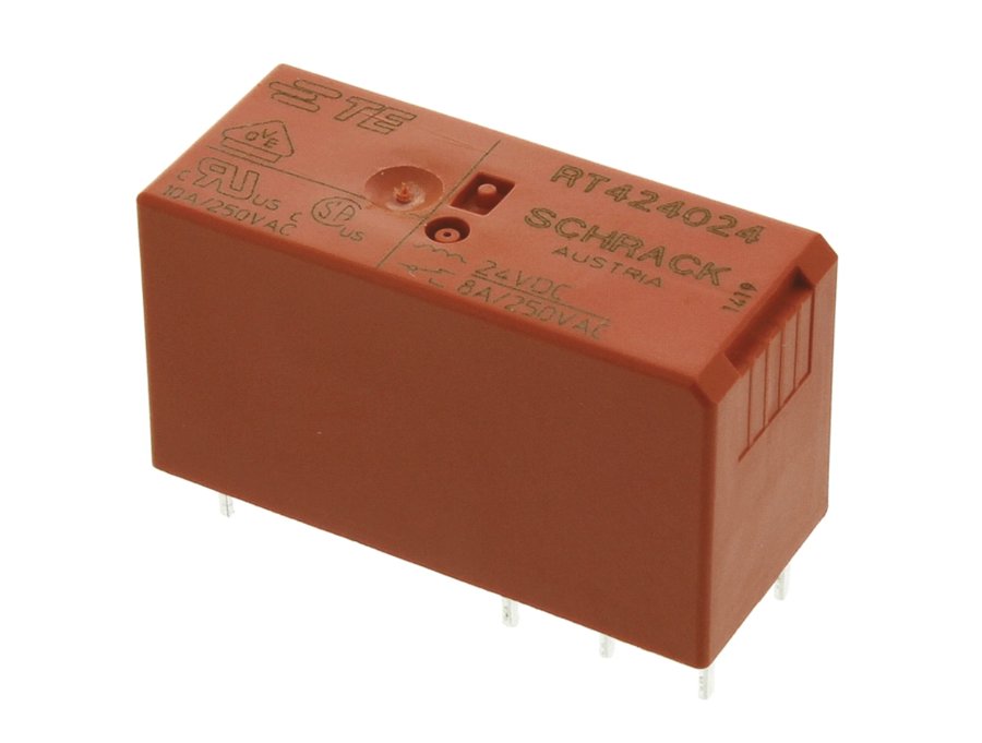 Реле RT424024, 24 В, 8 А 250 В AC, 2C